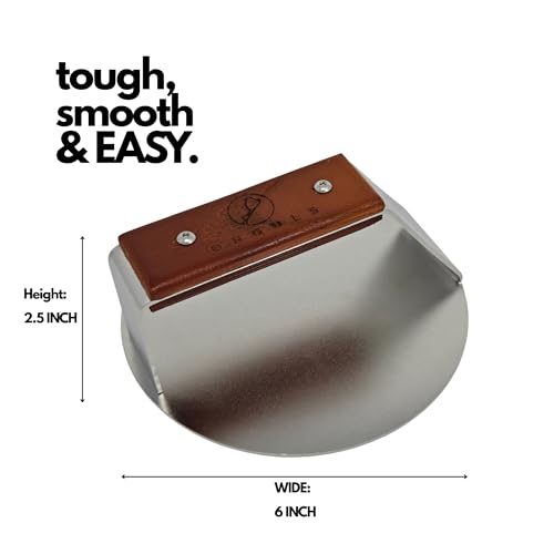 Unbreakable Smash Burger Press 6" – Heavy-Duty Stainless Steel Burger Smasher with Handmade Custom Wood Handle, Rust-Proof Press for Crispy Burgers, Bacon & Griddle Cooking