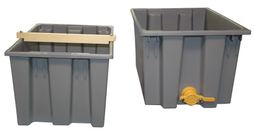 Mann Lake, Plastic Uncapping Tank, Gray, Multi-Purpose Honey Extraction & Straining Solution, Durable Polyurethane Build, Honey Gate Included