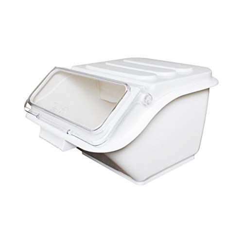 Thunder Group PLIB002S Shelf Ingredient Bin, 2 Gallon (40 Cup), 11-3/4" x 14-1/2" x 8-5/8", Stackable, Clear flip top lid, Includes Scoop with Built in Holder, Dishwasher sa