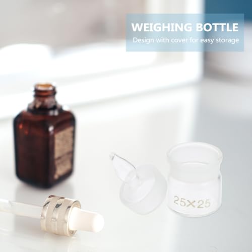 GARVALON 5pcs Glass Weighing Bottles Lids Laboratory Weighing Holders for Experiments Chemical Glassware for Home Classroom and Research Use - size: 5.00X2.50X2.50CM