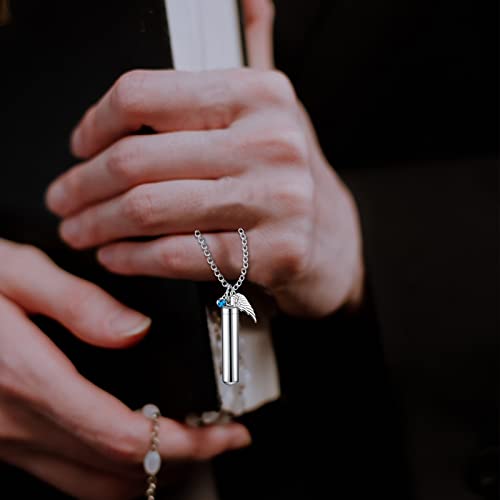 Urn Necklace For Ashes, 16 Pieces Urn Necklace, Stainless Steel Cremation Jewelry For Women Men, Cylinder Keepsake Pendant With Funnel(silver,16 Pieces)