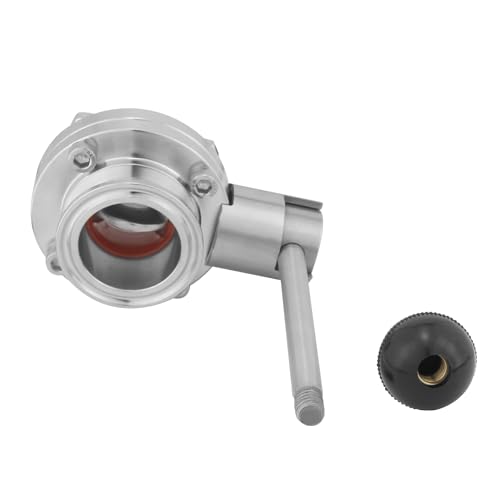 Sanitary Butterfly Valve Tri Clamp Valve with Handle 1.5" Tri Clamp Clover 1.5" Tube OD 304 Stainless Steel (pack of 2) - size: 1.5" Tube OD