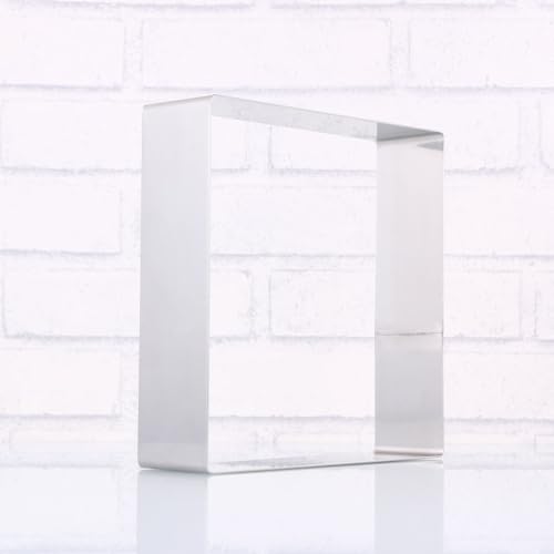 GALPADA Stainless Steel Square Cake Ring 7.28 X 7.28 X 1.96 Inch Cake Cutter Mousse Mold Reusable Baking Tool for Pastry Dessert Fondant Bread Sandwiches Cheese - size: Size 10