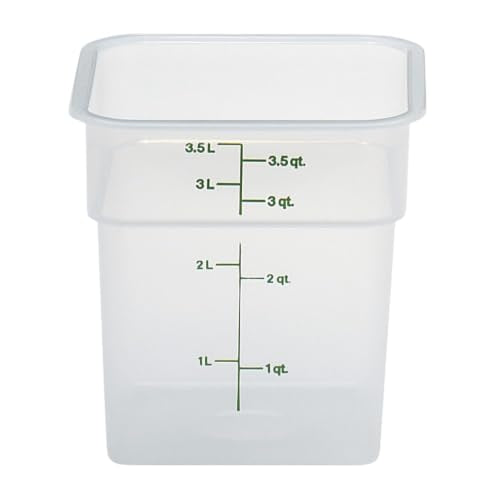 Cambro Food Storage Container (6 Pack) - Classic Series Square - 4 QT (Quart) - Commercial Grade for Food Prep (Translucent) - size: 4 QT