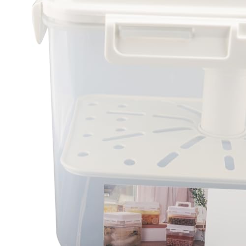 Estink 5L Fermentation Storage Container, PP Pickle Container with Lid, Elastic Platen Airtight Seal 4 Side Locks Portable Handle for Kimchi Pickles Food Storage