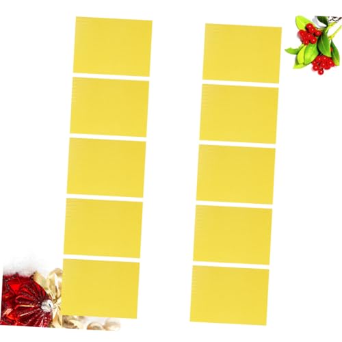 Happyyami 10pcs Natural Beeswax Sheets for Beehive Beehive Foundation Sheets Beekeeping Tools Bee Nest Foundation