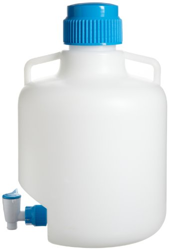 SP Bel‑Art Autoclavable Polypropylene Carboy with Spigot, 10 Liter (2.6 Gallon) Laboratory Storage Container for Liquids, Chemical‑Resistant, Leak‑Resistant Design - size: 10 Liter Capacity, style: With Spigot