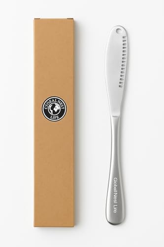 Stainless Steel Butter Knife – 3 in 1 Spreader, Grater & Curler- Serrated Edge Slicer with Holes – Kitchen Tool and Gadget for Butter, Cheese & Jam