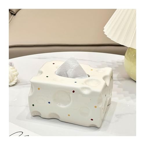 Modern Tissue Holder Ceramic Cheese Box Lid Home Decoration Food-Themed Desktop Storage Tabletop