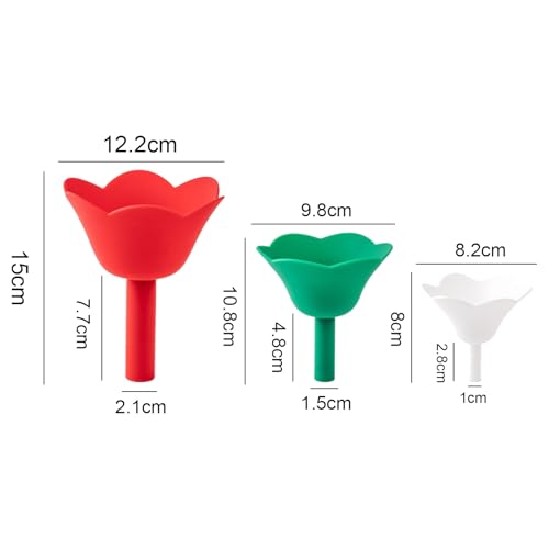 Upgrade Kitchen Funnel Set 3 Pack, Small and Large, Kitchen Gadgets Accessories Silicone Funnels for Filling Water Bottle Liquid Transfer Food Grade (A) - color: A
