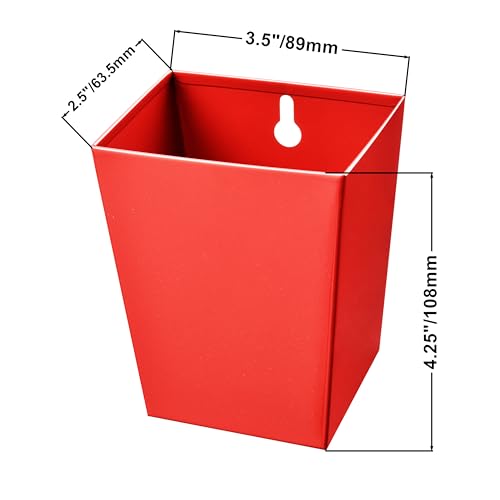 Red Bottle Cap Catcher Wall Mounted 3-1/2" Stainless Steel Mountable Beer Cola Top Bucket with Drain Opening for Cooler Post Party - color: Red
