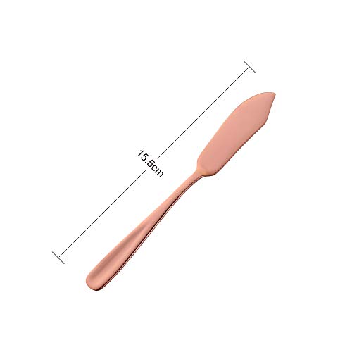 Stainless Steel 18/10 Cheese Desert Knives, Set of 4, Baikai Breakfast Butter Knife, Slicer Sandwich Spreader (Rose Gold) - color: Rose Gold