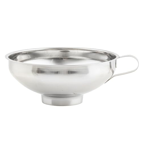 TableCraft 13423 Stainless Steel Canning Funnel, Wide Mouth Kitchen Funnel for Mason Jars, Liquids, Sauces, Preserving & Food Prep, Dishwasher Safe Canning Accessory