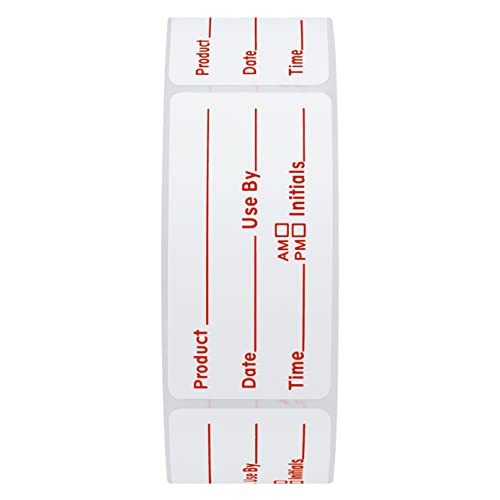 500pcs Freezer Labels for Food Storage Removable FIFO Use by Food Preparation Stickers Expiration Prep Date 1 x 2 Inch Labels (Red) - color: Red-2