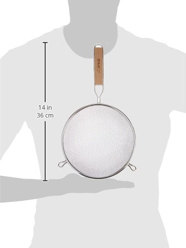 Winco MS3A-8D Strainer with Double Fine Mesh, 8-Inch Diameter, Medium, Stainless Steel, Tan - size: Medium