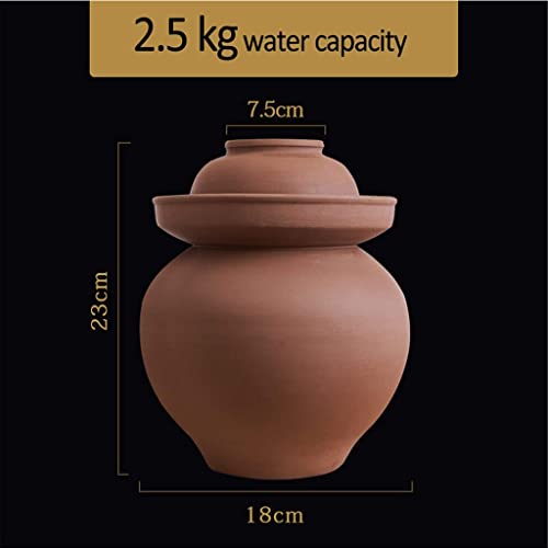 Traditional Chinese Porcelain Pickle Jar, Ceramic Fermenting Jar with Water Seal Airlock Lid, Stoneware Fermenter for Kimchi, Sauerkraut, 2.5KG - size: 2.5KG