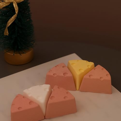 Gavery 6 Cavity Triangles Cheese Silicone Mould for Craft Food Grade Baking Tool Easy Release and