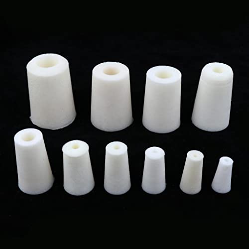 5 Pieces Test Tube Stopper Plugs Rubber Bung Stoppers Silicone Tapered Plugs Bung Airtight Seal Flexible Silicone Suitable for Househo, White, 13mm