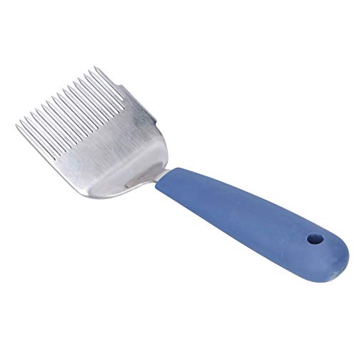 Zerodis 16 Tin Stainless Steel Uncapping Fork Honey Scraper Honey Fork Capping Scratcher with Plastic Handle and Hole for Beekeeping Tool and Harvest