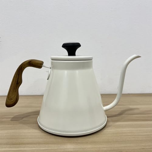 1.2L Stainless Steel Drip Coffee Kettles with Integrated Thermometers and Ergonomic Handle for Brewing Modern Design Kettles - color: Black