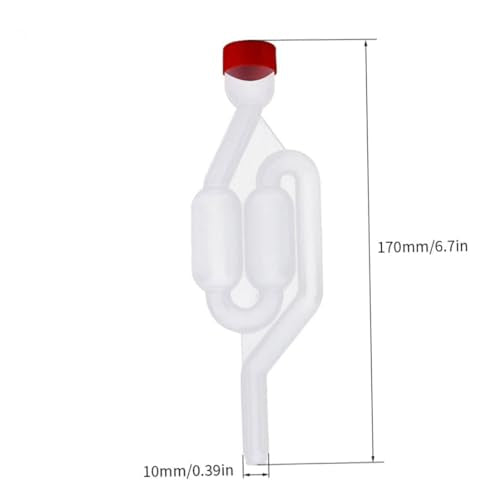 Gcroet Wine Fermentation Airlock Kit Stopper Exhaust Valve High Transparent S Shape for Brew Beer Wine Making 10PCS Red...