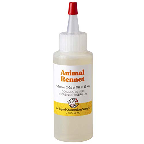Liquid Animal Rennet – Single Strength Calf Rennet for Home Cheese Making – NON-GMO, Gluten-Free, Easy to Measure & Use (2 oz)
