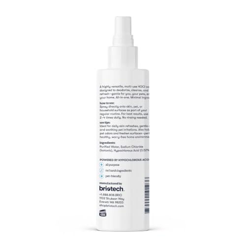 BRIOTECH Pure Hypochlorous Acid Spray and Cleanser, Original Premium HOCl Topical Solution, Multi-Purpose Cleaner, Family Approved & Pet Friendly, 8.5 fl oz (2 Pack) - size: 8.5 Fl Oz (Pack of 2)