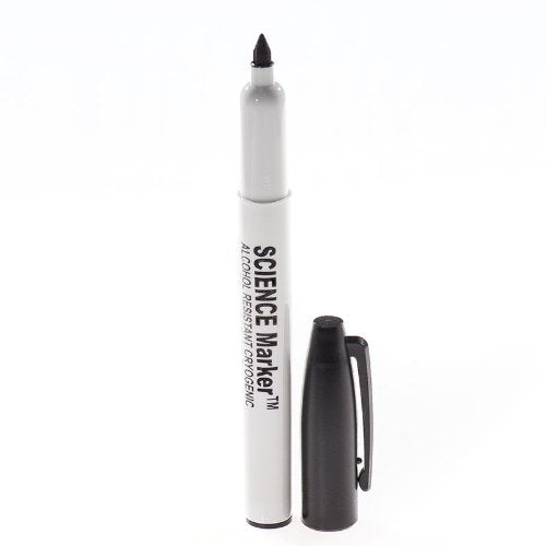 Fine tip alcohol-resistant water-resistant cryogenic marker