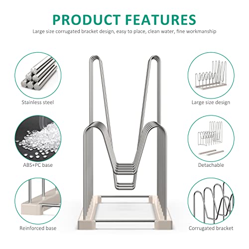Plastic Bag Drying Rack, Reusable Bag Drying Rack for Silicone Bag & Ziploc Bag, Bottle Dryer Rack for Gloves & Glasses, Pan Lid & Cutting Board Organizer