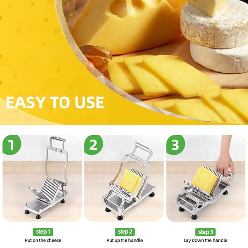 Commercial Cheese Slicer With Wire1 cm & 2 cm Cheese Cutter Butter Cutting Board Machine Aluminum Alloy Commercial Cheese Slicer with 316 Stainless Steel Wire Kitchen Cooking Baking Tool - size: 0.39" & 0.78"