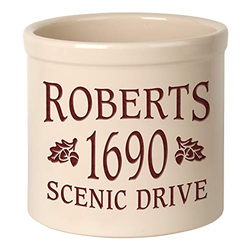 Personalized Oak Leaf 2 Gallon Stoneware Crock