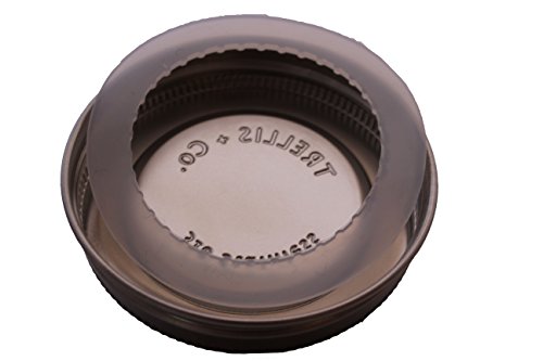 T&Co. STAMPED Stainless Wide Mouth Mason Jar Lids/Tops - Replacement Gaskets (Set of 6) - For gifts, storage, dry goods - Durable & Rustproof 316 Stainless'