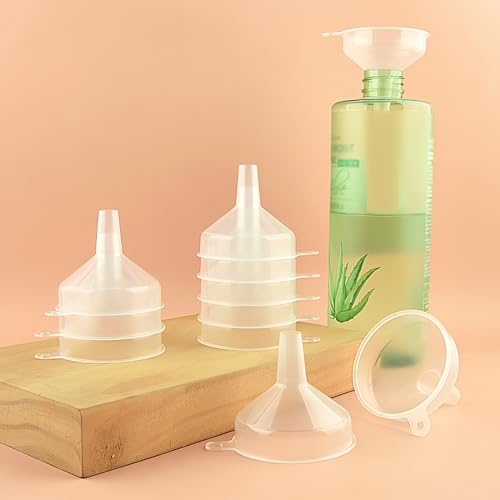 Small Funnel 4 Pack Food Grade Water Bottle Funnel for Powder, Liquids, Suitable for Kitchen Juice Lab Skin Care Lotion Essential Oils
