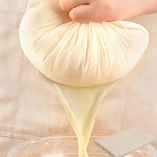 SECFOU Reusable Cheesecloth Food Strainer Cloth for Cheese Making and Tofu 60×60cm Cotton Filter Cloth with Hemmed Edges, 2pcs Set for Kitchen Straining and Draining