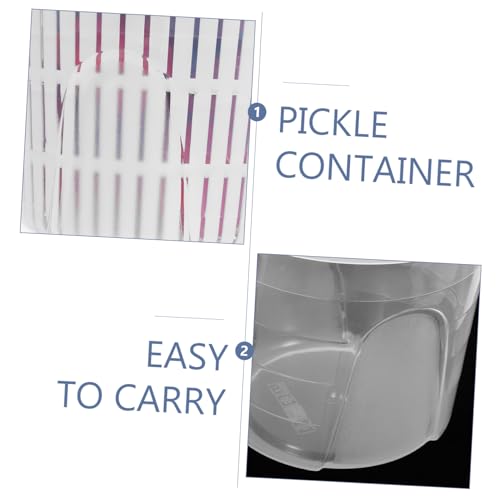 Pickle Jar With Strainer: Plastic Pickle Container Leakproof Pickled Food Storage Container Juice Separator Jar For Olive Onions