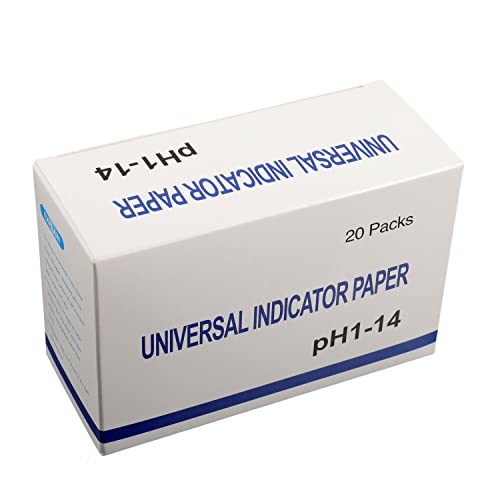 BOJACK 20 Pack 80 Strips (1600 Strips) pH 1-14 Test Paper Extensive Test Paper Litmus Test Paper 400 Strips pH Test for Water Soil Testing Pet Food pH Monitoring - size: 20 Packs