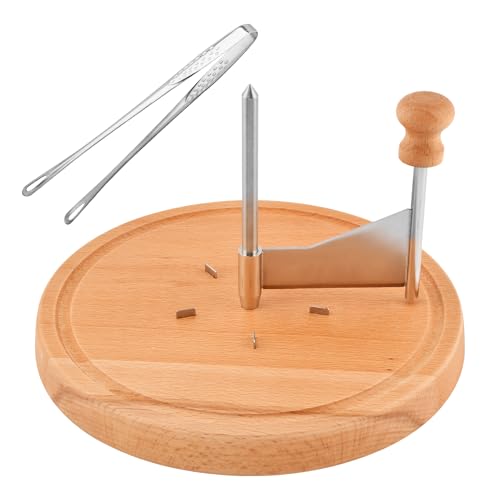 Cheese Curler Wheel, Stainless Steel Cheese Shaver with Sharp Blade Wood Base for Create Beautiful Rose, Ideal Cutter for Tete de Moine Curler and Chocolate Shavings and Curls