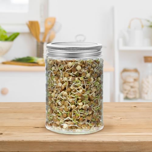 VALICLUD 4Pcs Stainless Steel Sprouting Jar Lids 70Mm Wide Mouth Mason Jar Screens Ventilation Covers for Growing Alfalfa Mung Bean Sprouts