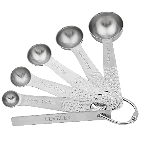 Measuring Cups and Spoons Set, 10 Piece Measuring Cup Set, 18/8 Stainless Steel Measuring Cups Spoons & Leveler, Baking Measure Cups, Kitchen Measurement Cups, Kitchen Gadgets for Cooking - color: Siliver