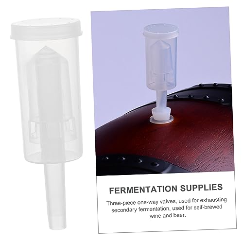LIFKOME 2pcs Three-piece One-way Brewing Stoppers Transparent Plastic Check Valves for Wine Bottles Safe and Gas Release for Homebrewing and Food Preservation