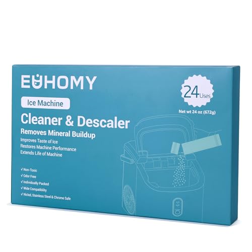 EUHOMY Ice Maker Cleaner & Descaler | 24 Use & Individually Packed | Ice Machine Cleaner with Organic Citric Acid Descaling Powder, Ideal for All Brands - size: 24 Ounce(pack of 1)