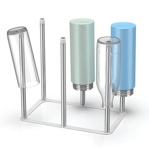 Water Bottle Drying Rack,Stainless Steel Bottle Rack Dryer, Plastic Bag Drying Rack, Dry Rack for Bottles,Space Saving Countertop Rack for Glass,Cups, Mugs,Mason Jars and Sports Bottles