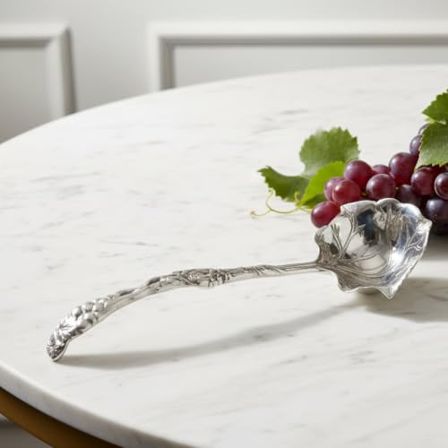Arthur Court Grape Pattern Aluminum Serving Ladle - Elegant Punch/Soup Ladle for Entertaining - 12 Inch Long - size: 12 inches Grape