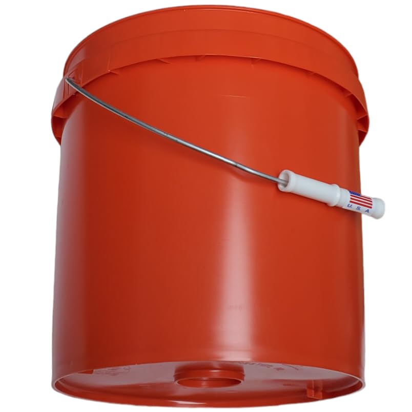 2 Gallon Bucket Pail with Lid & Handle Pour Spout Leak Proof BPA Free Food Safe HDPE Storage Container AirTight Premium Quality Buckets All Purposes Dry & Liquid Contents FDA Compliance (Pumpkin) - color: Pumpkin
