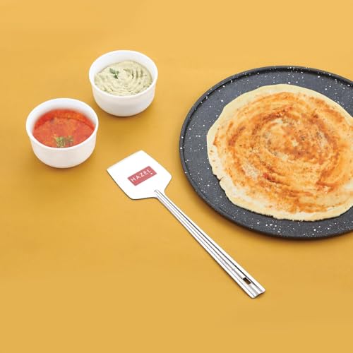 HAZEL Stainless Steel Dosa Flat Base Taveta Tavethi Palta Turner Spoon - size: Set of 1, style: Dosa Tavethi