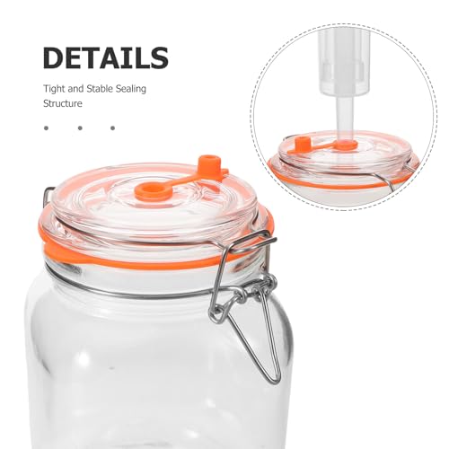 Fermentation Jars with Airlocks & Weight - 1L/32oz Mason Jar Fermentation Kit with Lid - Sourdough Starter Crock for Veggies, Sauerkraut