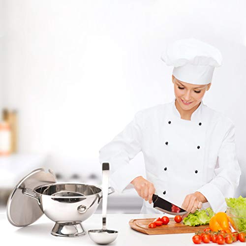 Stainless Steel Soup Ladle Set Long Handled Spoons with Pouring | Stainless Steel Material, 5 Pcs Hooked Handle Metal Ladles with Pouring Rim, 1oz 2oz 4oz 6oz 8oz Kitchen Cook
