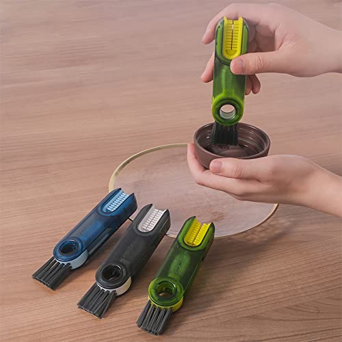 3 in 1 Cup Lid Gap Cleaning Brush Set, Multifunctional Insulation Bottle Cleaning Tools, Mutipurpose Tiny Silicone Cup Holder Cleaner, Home Kitchen Cleaning Tools - color: Green