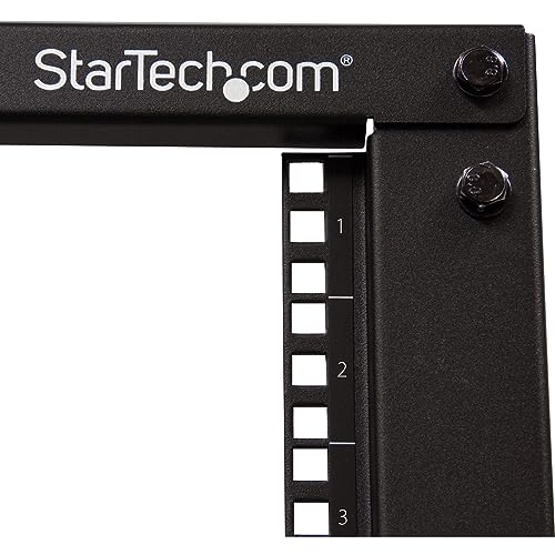 StarTech 8U 4-Post Server Rack, 19in Open Frame Rack with 40in (101cm) Mounting Depth and 1200lb (544kg) Weight Capacity, Mobile or Floor Mount IT Rack - size: 8U