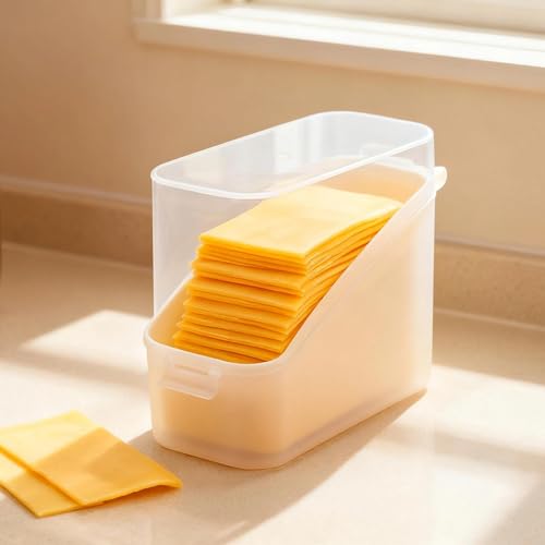 1pcs Sliced Cheese Container for Fridge, Airtight Clear Slice Holder Box — Compact, Stackable, Fresh-Keeping Storage for Refrigerator